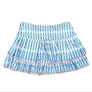 Lucky in Love brand y2k ruffle tie dye mini skirt